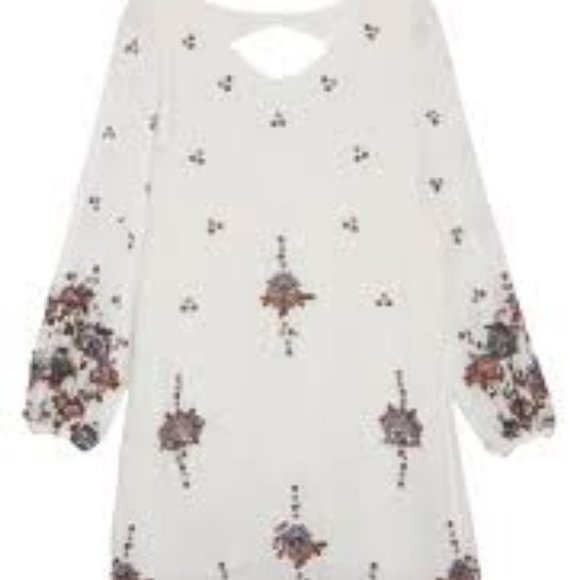 Free People S BOHO Oxford Embroidered Dress - Picture 3 of 15